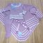 Conjunto 3p bicolor cuello de encaje